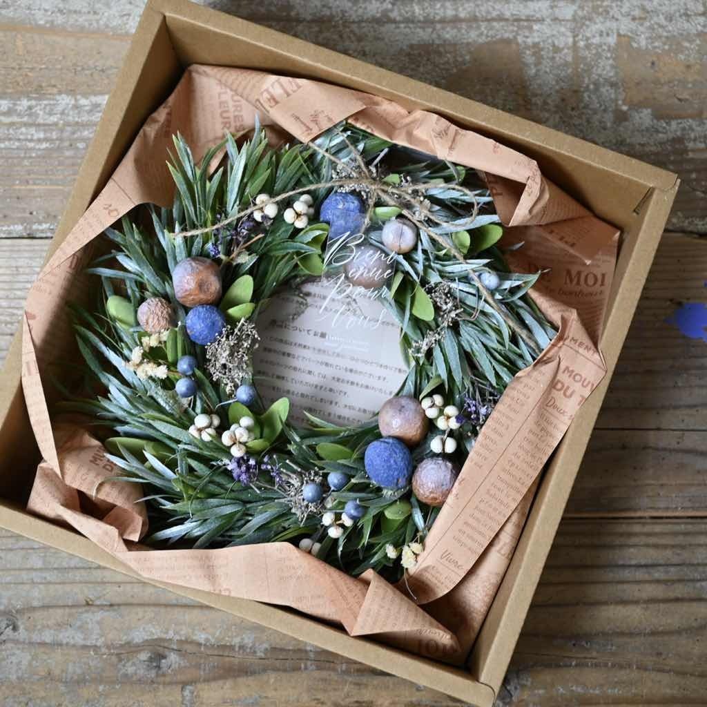 シャビーグリーン ナチュラルリース|クリスマス ウォールデコ 飾り ナチュラルインテリア 北欧 雑貨屋