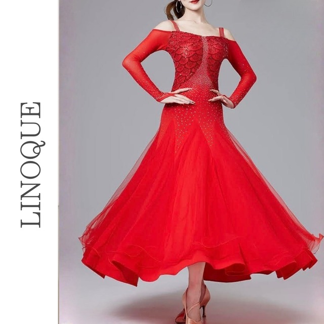 スパンコールオフショルダーロングドレス 3color 【L00031】