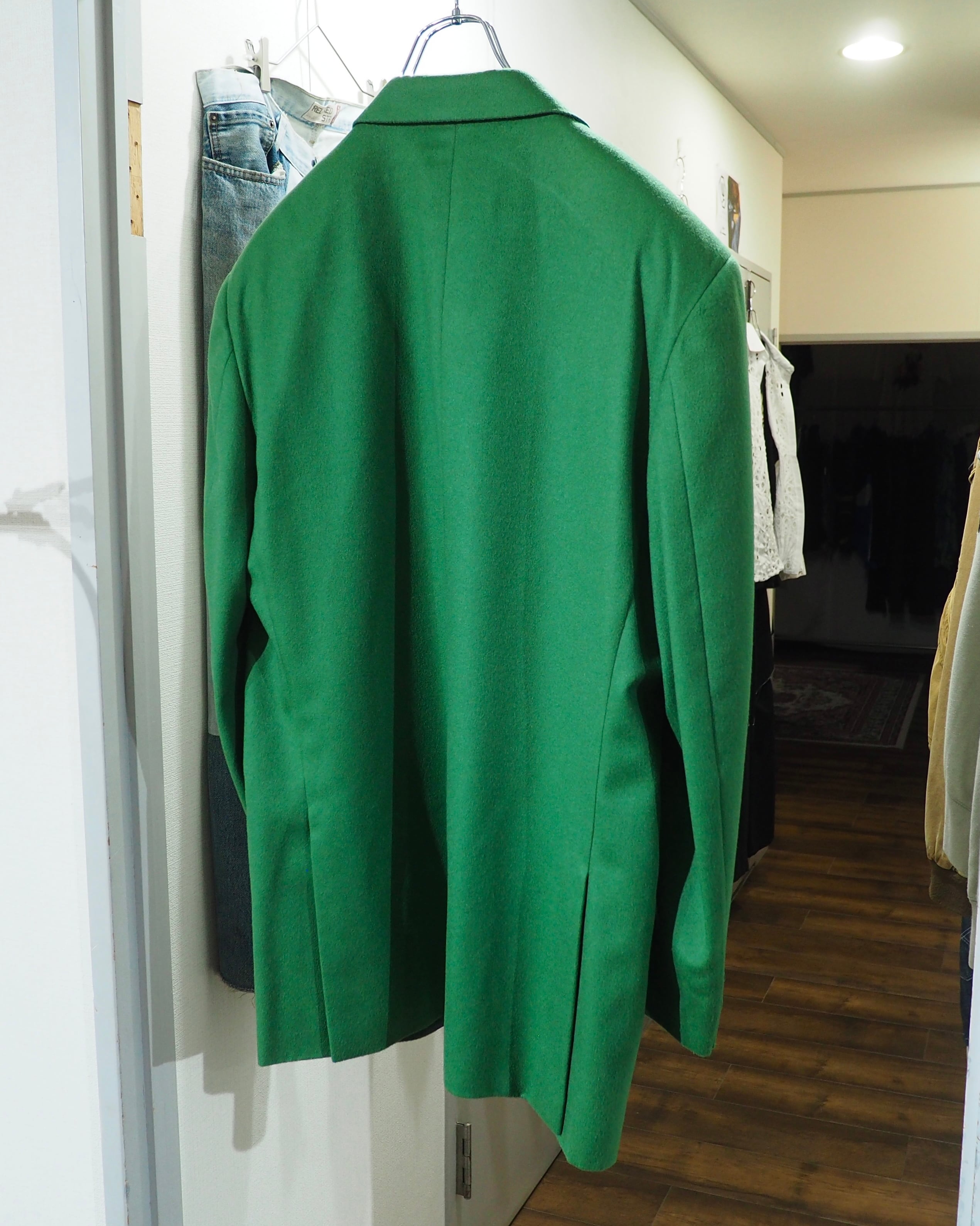 " Made in Italy - STUDIO FERRE " Beautiful Light Green Color Vintage Cashmere Mix Tailored Jacket