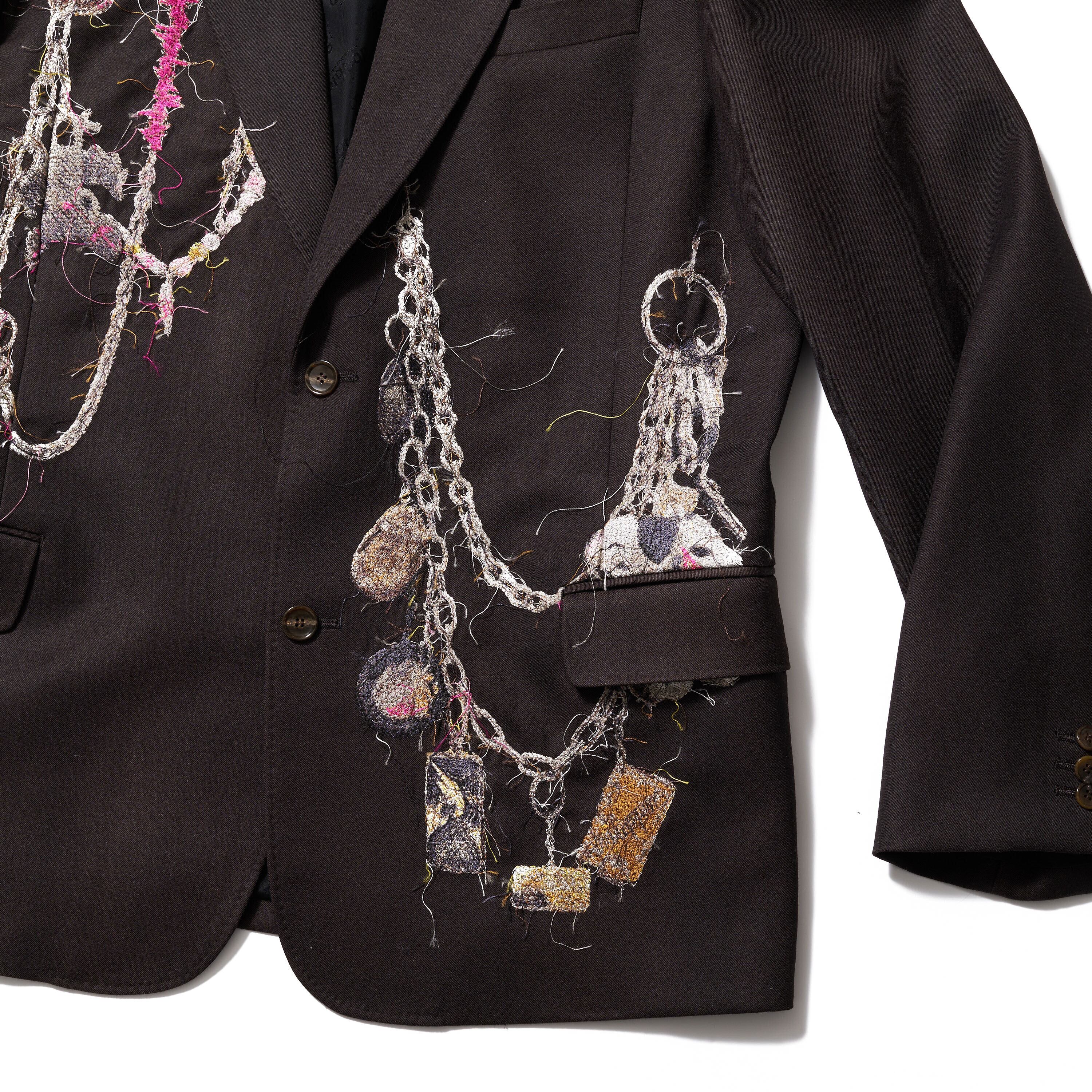 25AW】doublet EMBROIDERED CHAIN TAILORED JACKET (BROWN) 25AW16JK74
