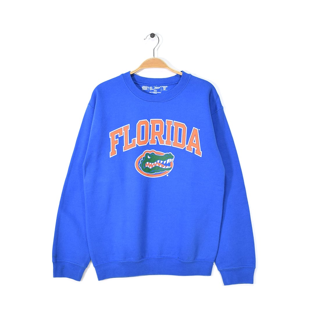 フロリダ大学 カレッジプリント スウェット ブルー ワニ トレーナー FLORIDA メンズM アメカジ 古着 @CF0675