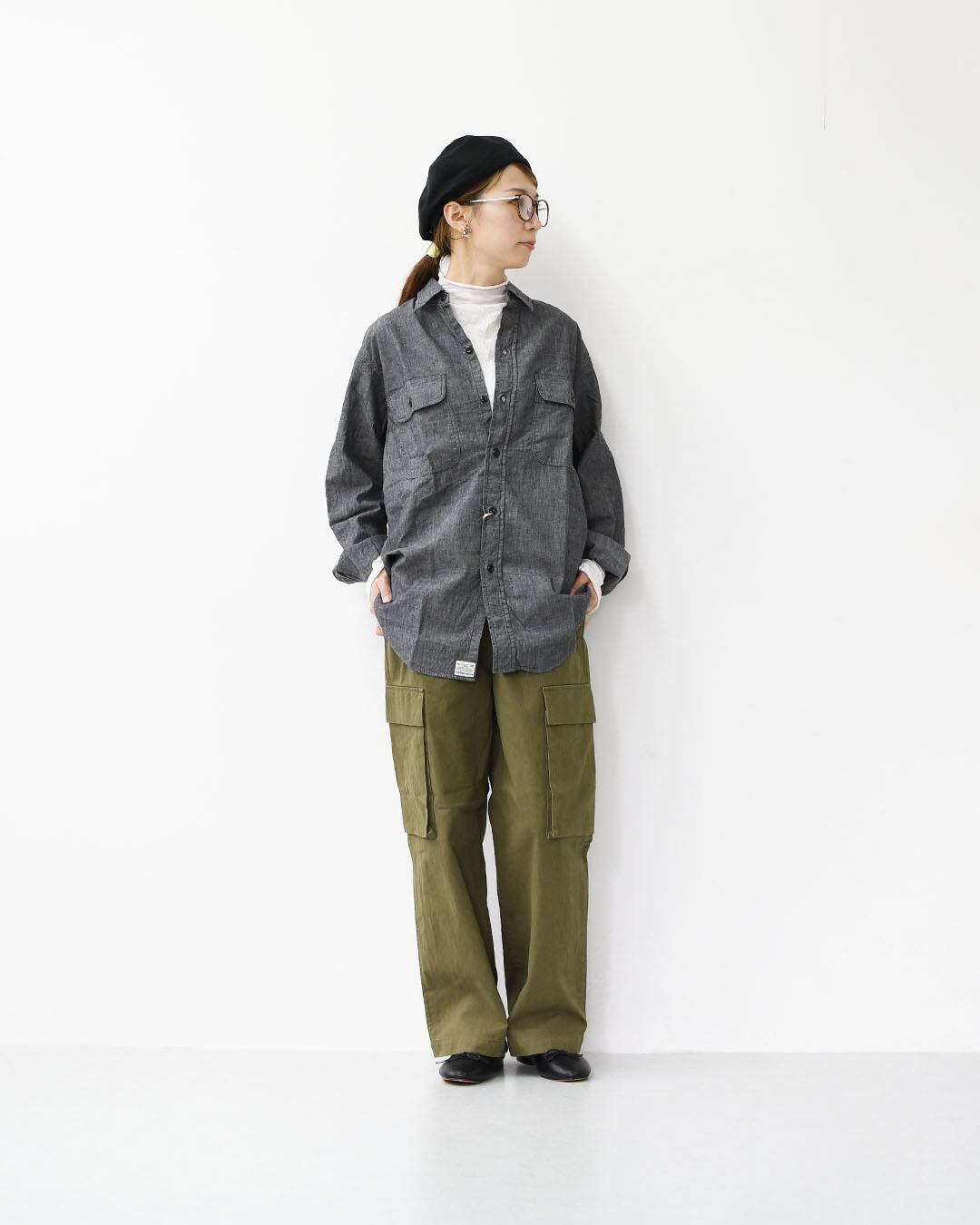 orslow [オアスロウ] BLACK CHAMBRAY WORK SHIRT [01-8064-61