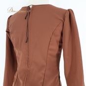 フラメンコ 衣装 トップス ブラウス 無地 長袖 茶色 ダンス パーティ 発表会 舞台 レディース ブラウン系 発表会衣装 シンプル スタイリッシュ ダンス用品 フラメンコブラウス 無地トップス レディースファッション ダンスウェア 長袖トップス おしゃれ カジュアル