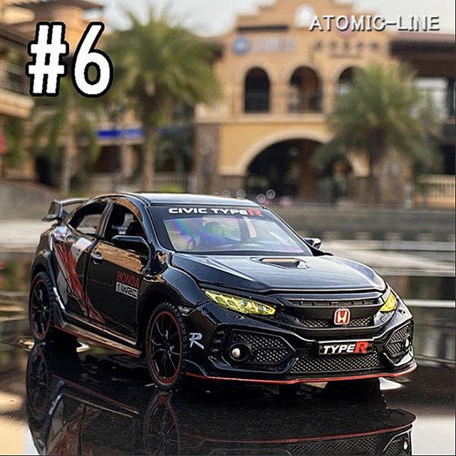 HONDA シビック タイプR ミニカー 1/32 全６色 ライト点灯 エンジンサウンド 模型 合金モデル ジオラマ