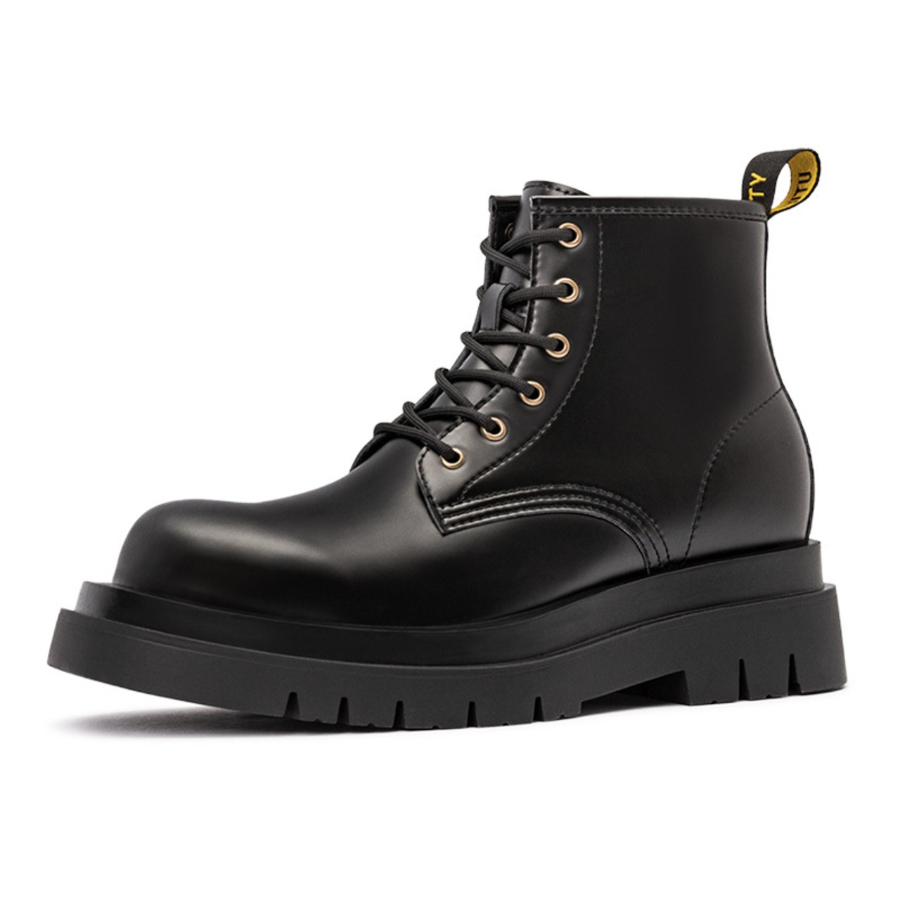 Split Leather Thick Sole Black Boots / スプリット レザー シック ソール ブラック ブーツ