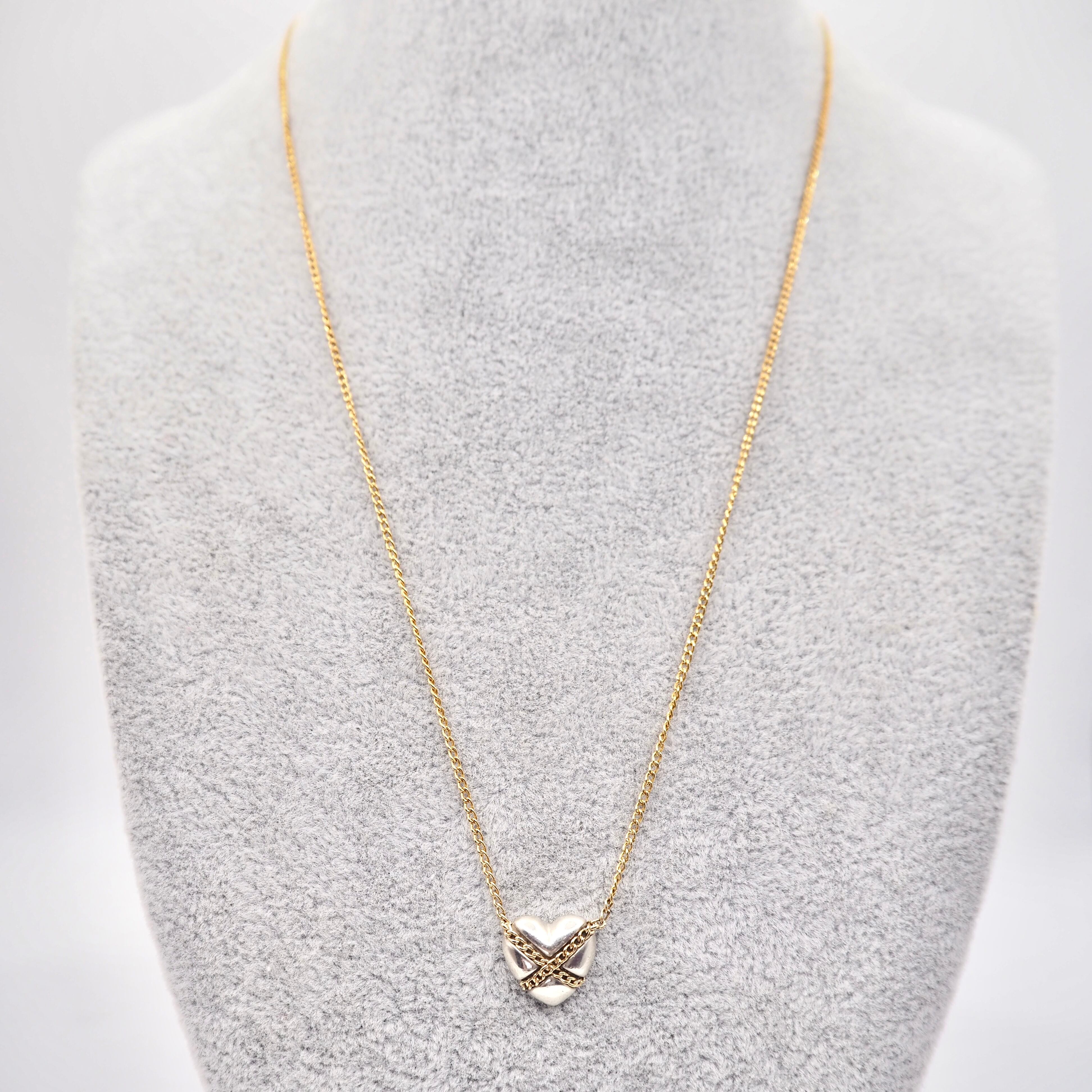 Tiffany&Co. ハートクロスチェーンネックレス シルバー925 K18