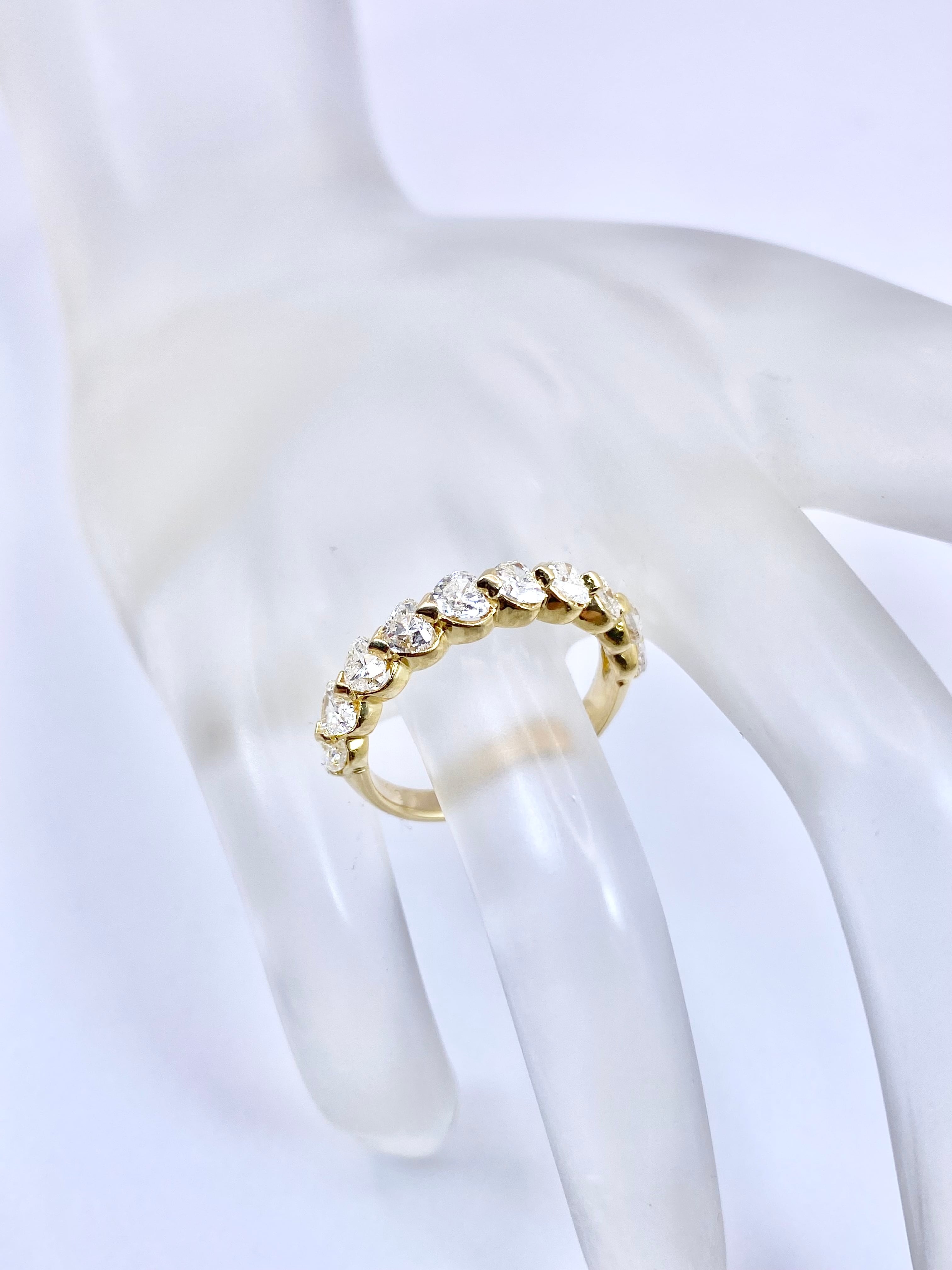 ハートカット連なるハーフエタニティ》ダイヤモンド 計1.40ct K18