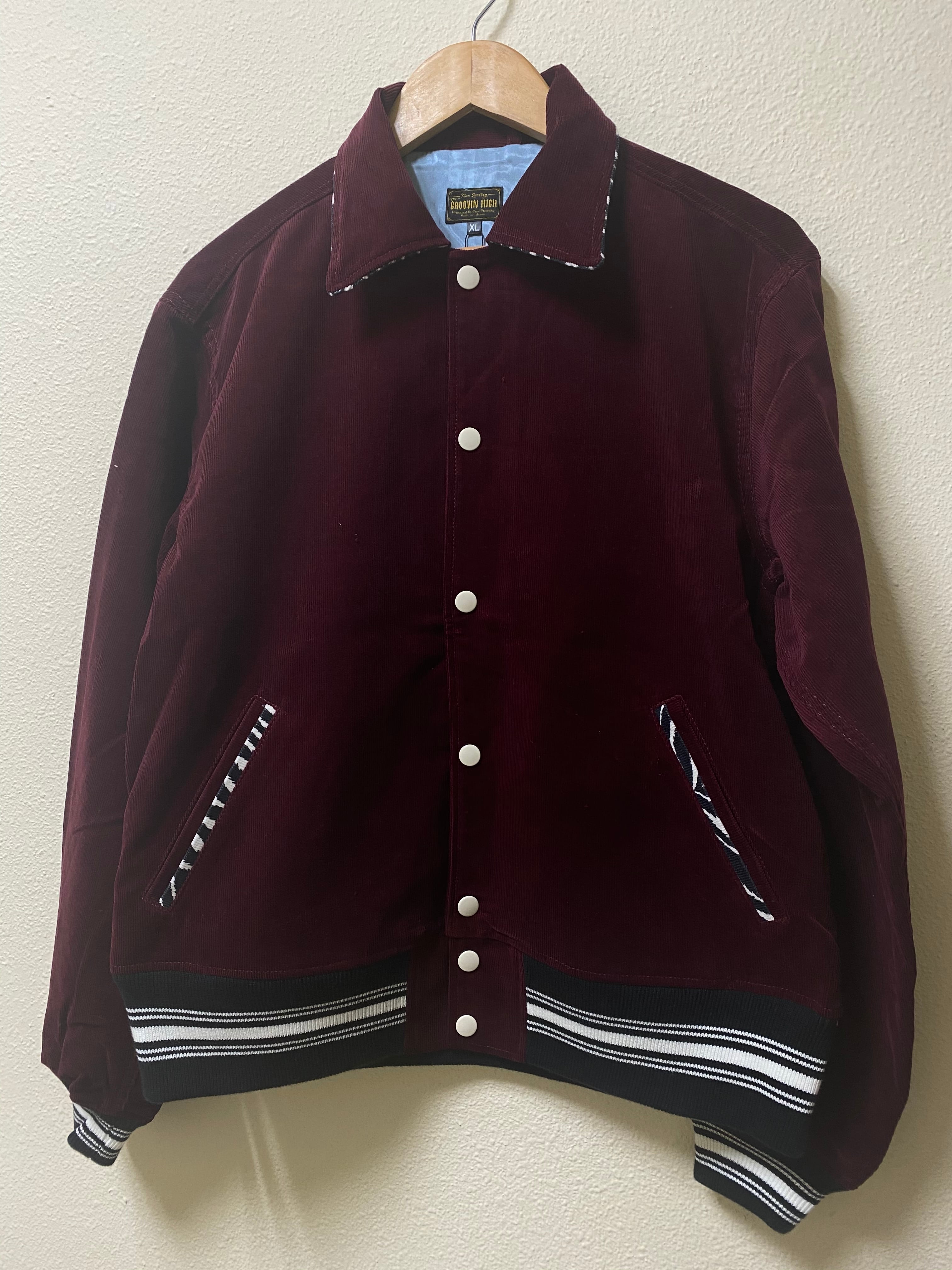GROOVIN HIGH Zebra Corduroy Blouson(Burgundy) | STAY SICK GROOVIN HIGH Zebra Corduroy Blouson(Burgundy) | STAY SICK