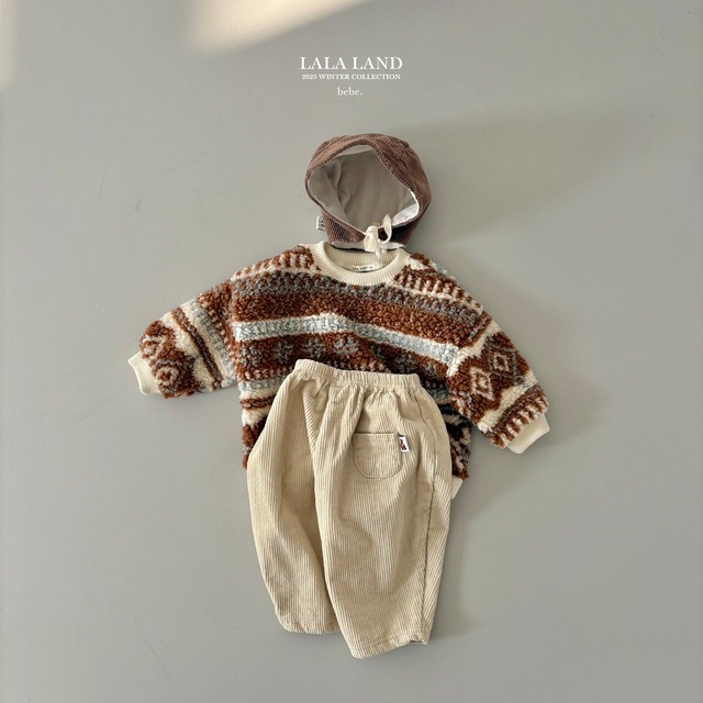 予約⌇LALALAND / (bebe) fleece-lined corduroy pants