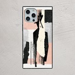 受注生産 iPhoneケース 黒い人物シルエットの紙片コラージュ｜ZINE風 ZINE023B
