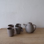 赤紫のティーポット&カップ