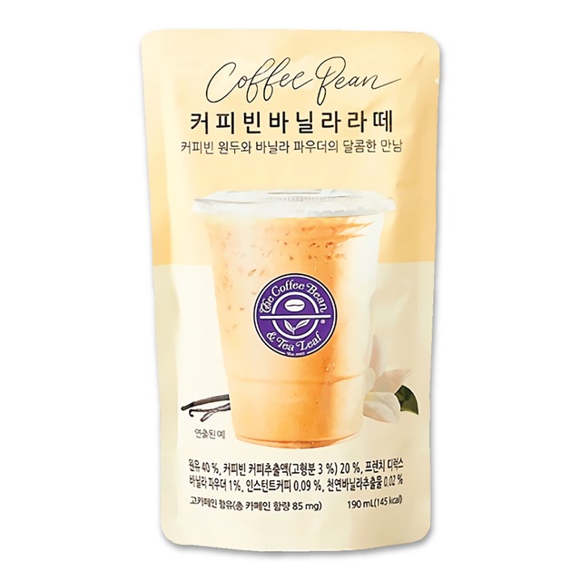 Coffeebean バニララテ 190ml パウチドリンク
