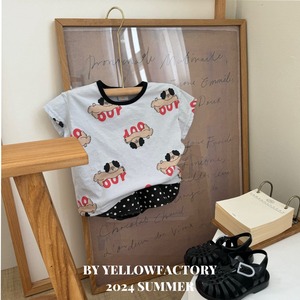 【yellow factory】ドッグドットセットアップ ブラック 80〜120cm 240803