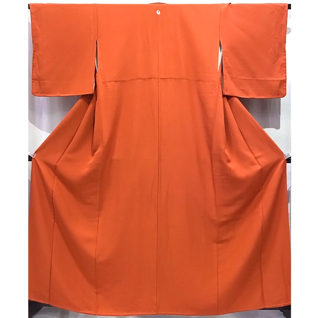 着物・色無地・一つ紋・オレンジ地・No.200701-1915・梱包サイズ80