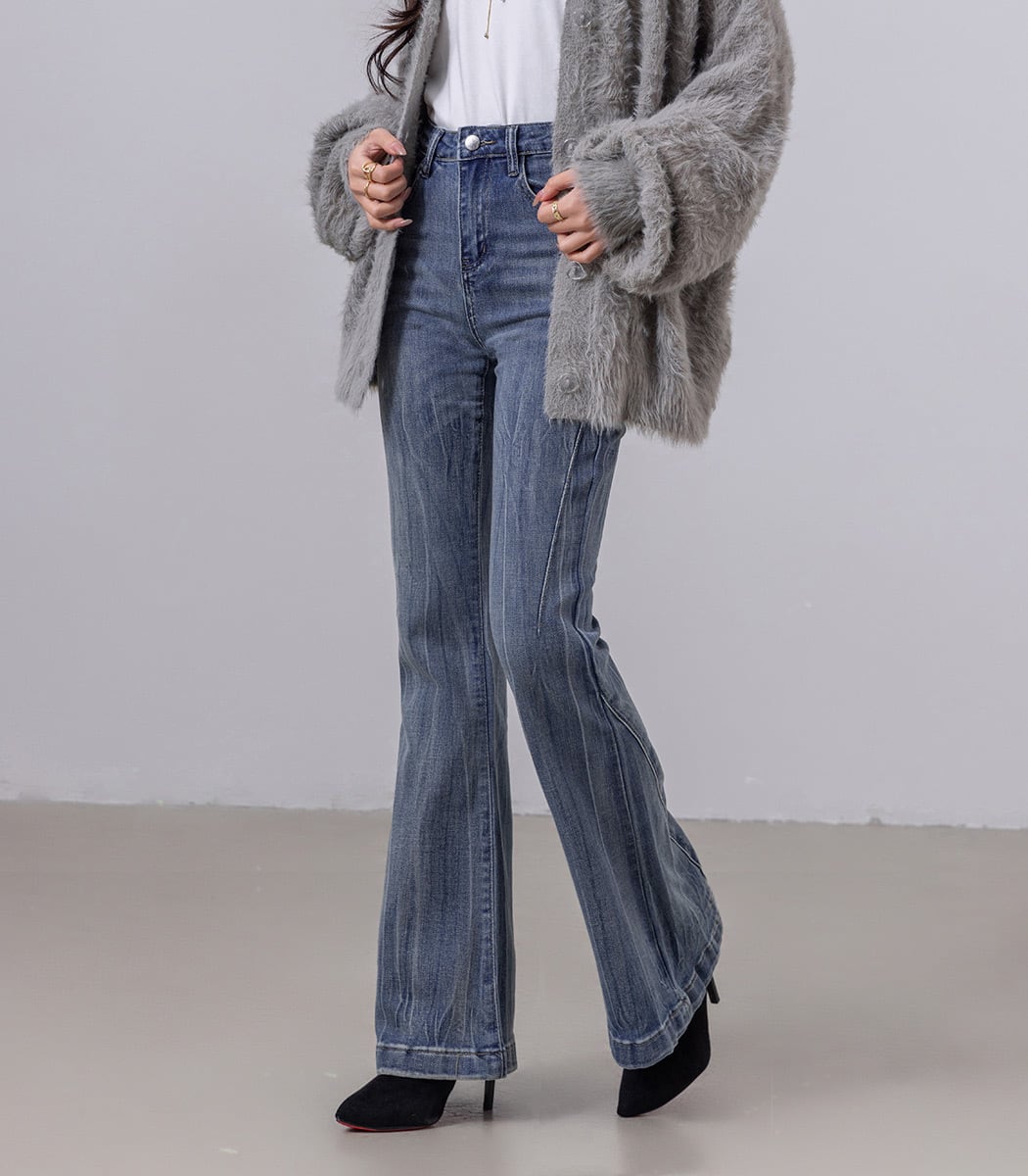 宅配便】シワ加工フレアデニム／pants600 | DAY CLOSET｜ レディース