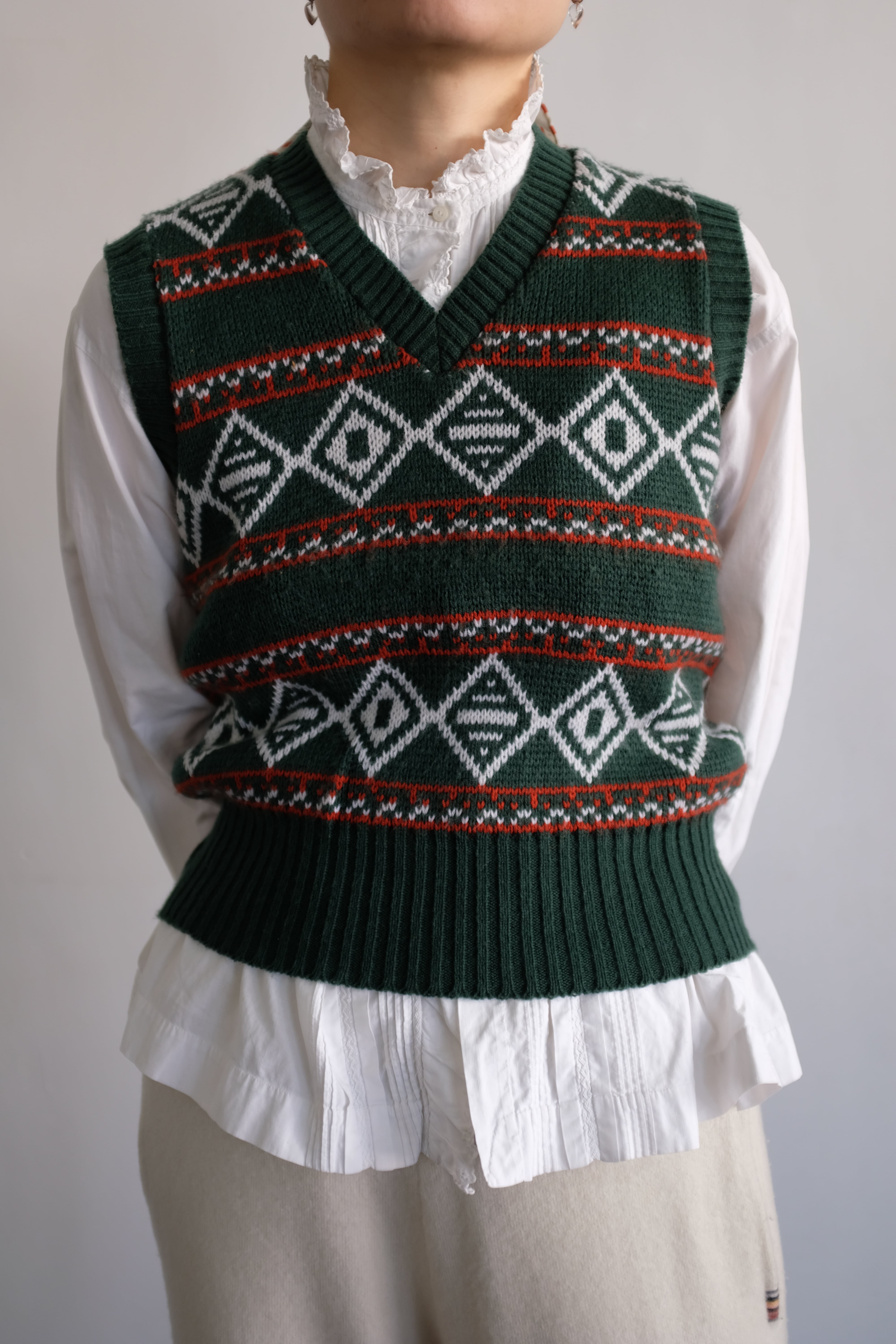 e*︎様 pois ポワ / knit vest vintage]hand knit vest | YES-姫路の美容院と服のお店YES(イエス)です。