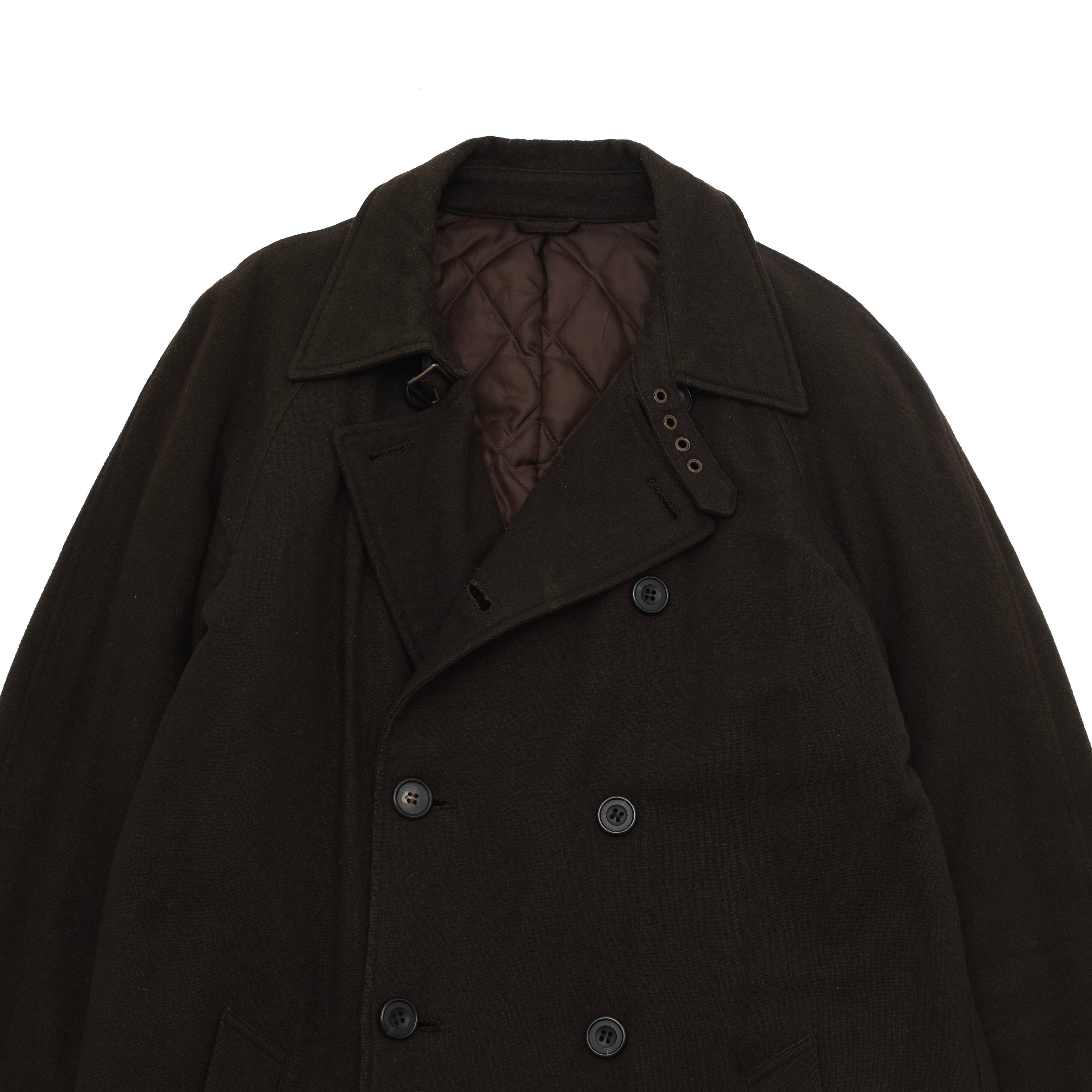 Dark brown wool trench coat