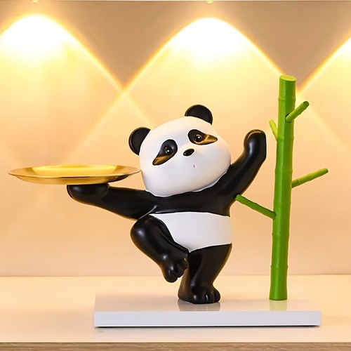 パンダの置物 小物入れ ２種類 デスクトップオーナメント デスクトレイ コレクション かわいい樹脂キャンディボウル ジュエリートレイ テーブル 新築祝いギフト プレゼント