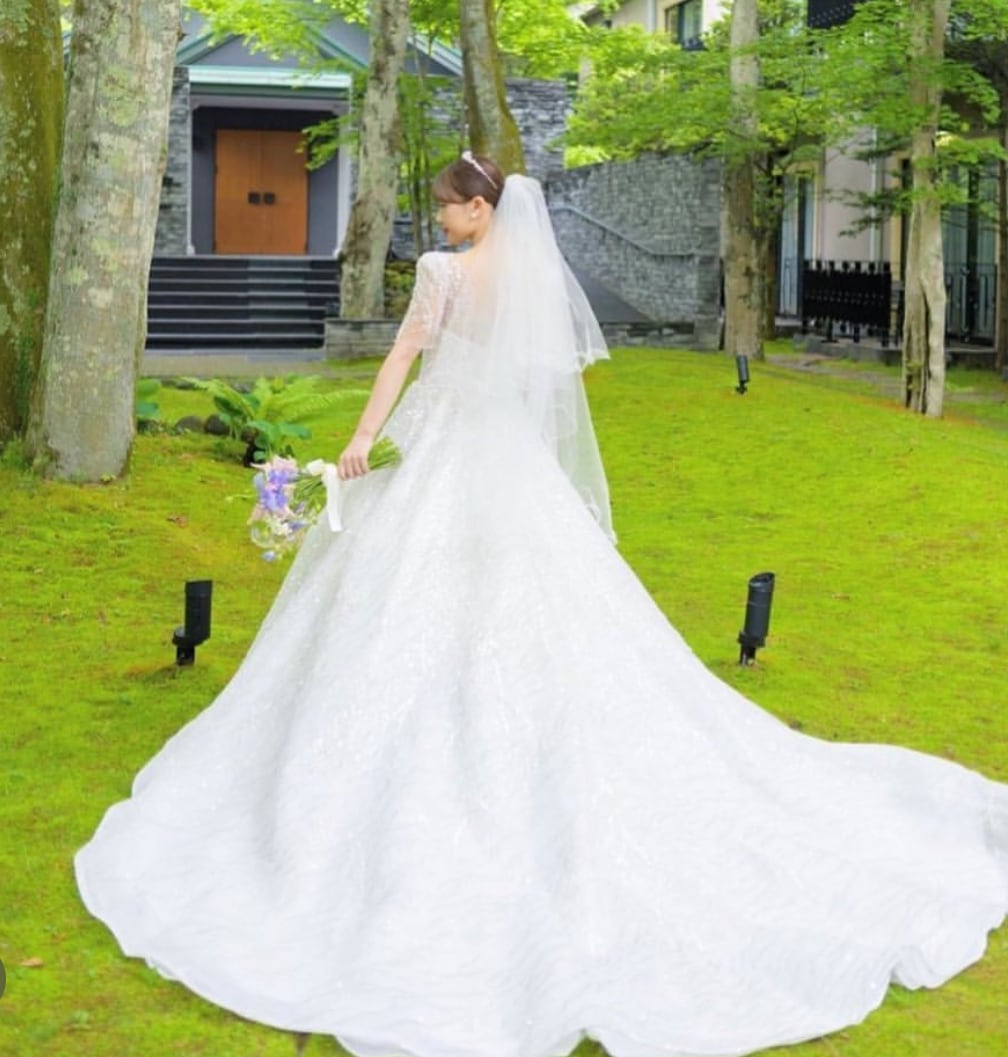 minladybride 韓国風キラキラドレスウエディングドレスベール付き