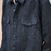 black linen design western shirt
