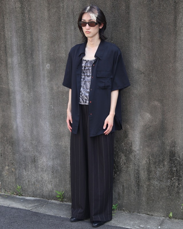 box silhouette drape short sleeve shirt