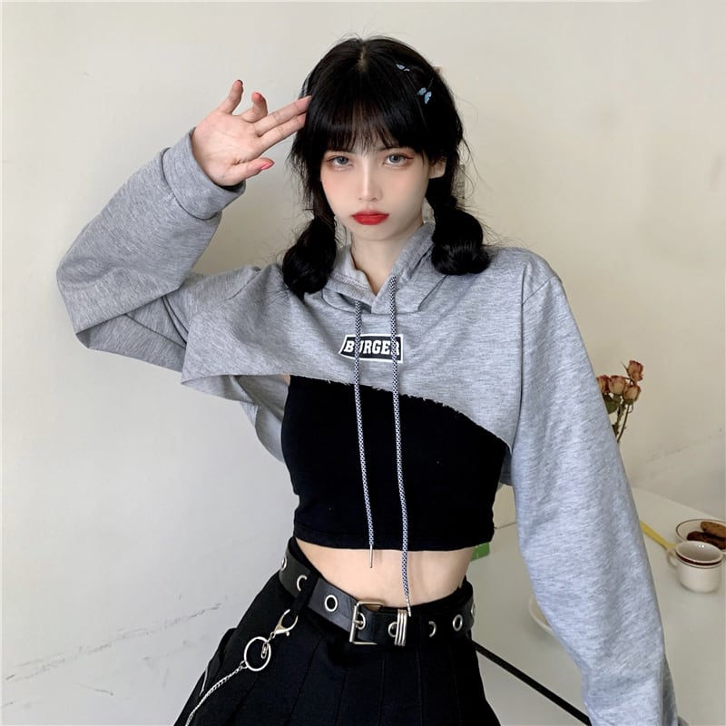 HANXUANシリーズ】☆ミニ丈パーカー☆ 8color トップス HANXUANシリーズ】☆ミニ丈パーカー☆ 8color トップス