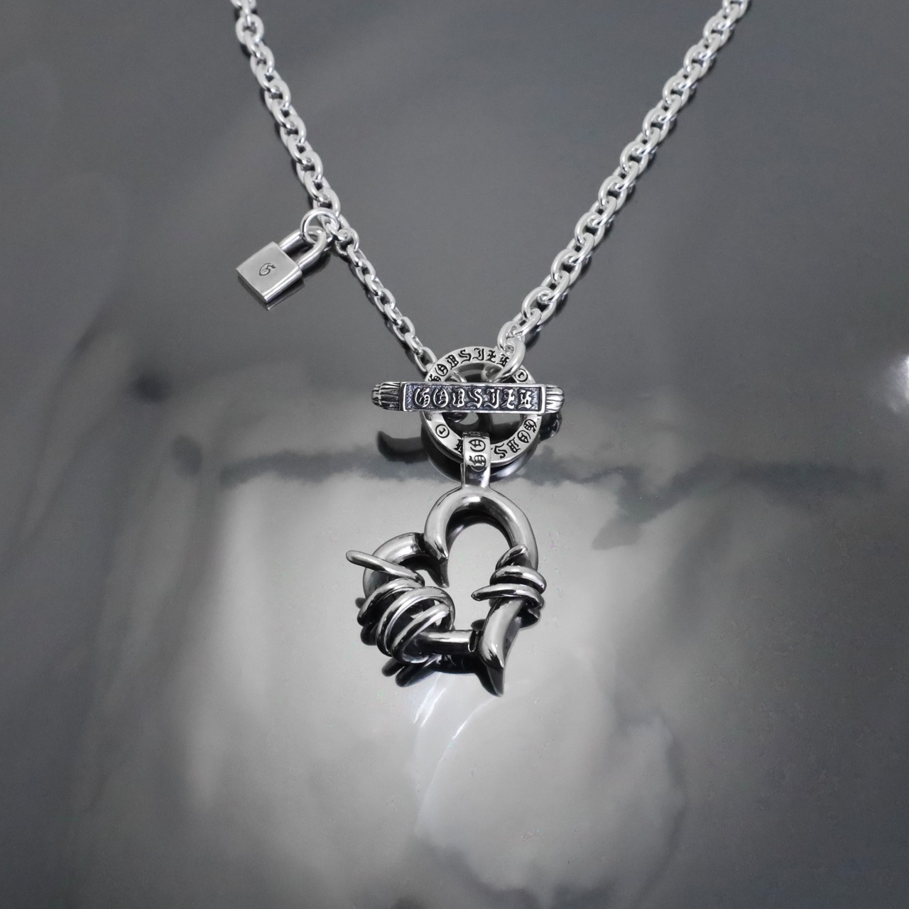 THORNY HEART NECKLACE T-BAR / ソーニーハートTバーネックレス