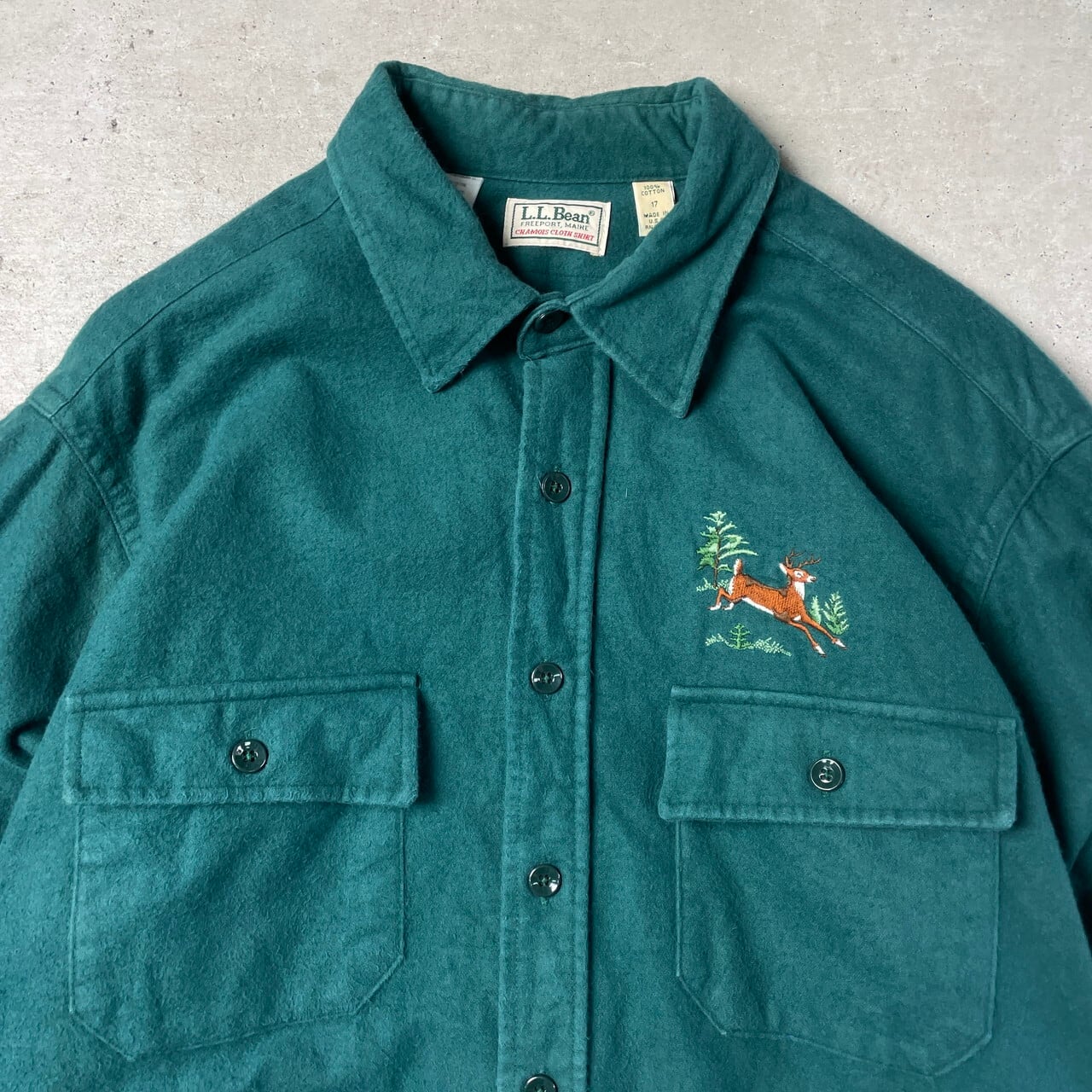 エルエルビーン L.L.Bean 総柄 長袖 シャモアクロスシャツ USA製 メンズL /eaa357576