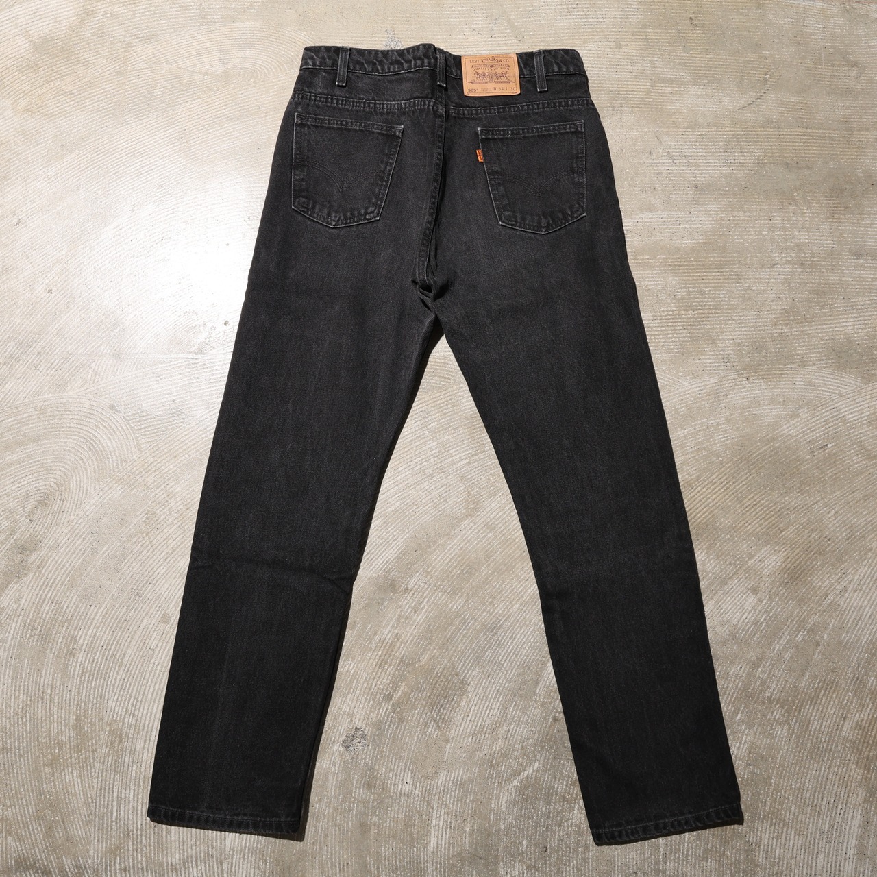 美品 34×30 Levi’s 505-4159 USA 96年 オレンジタブ サルファーブラックデニムパンツ リーバイス