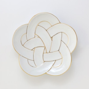 有田焼 金線梅結び 銘々皿