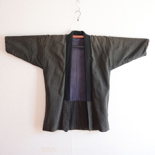 野良着古着木綿着物ジャケット縞模様ジャパンヴィンテージ昭和リメイク素材 | noragi jacket men kimono cotton japanese fabric vintage