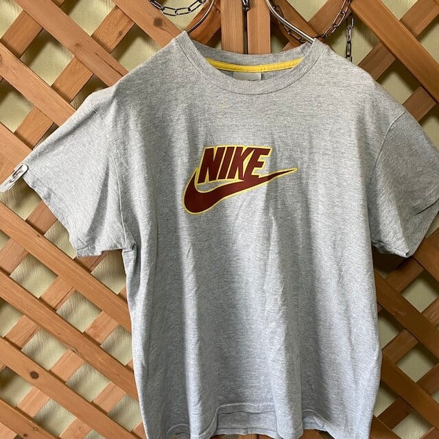 NIKE ナイキ Tシャツ グレー デカロゴ ビックロゴ ストリート 古着 ...