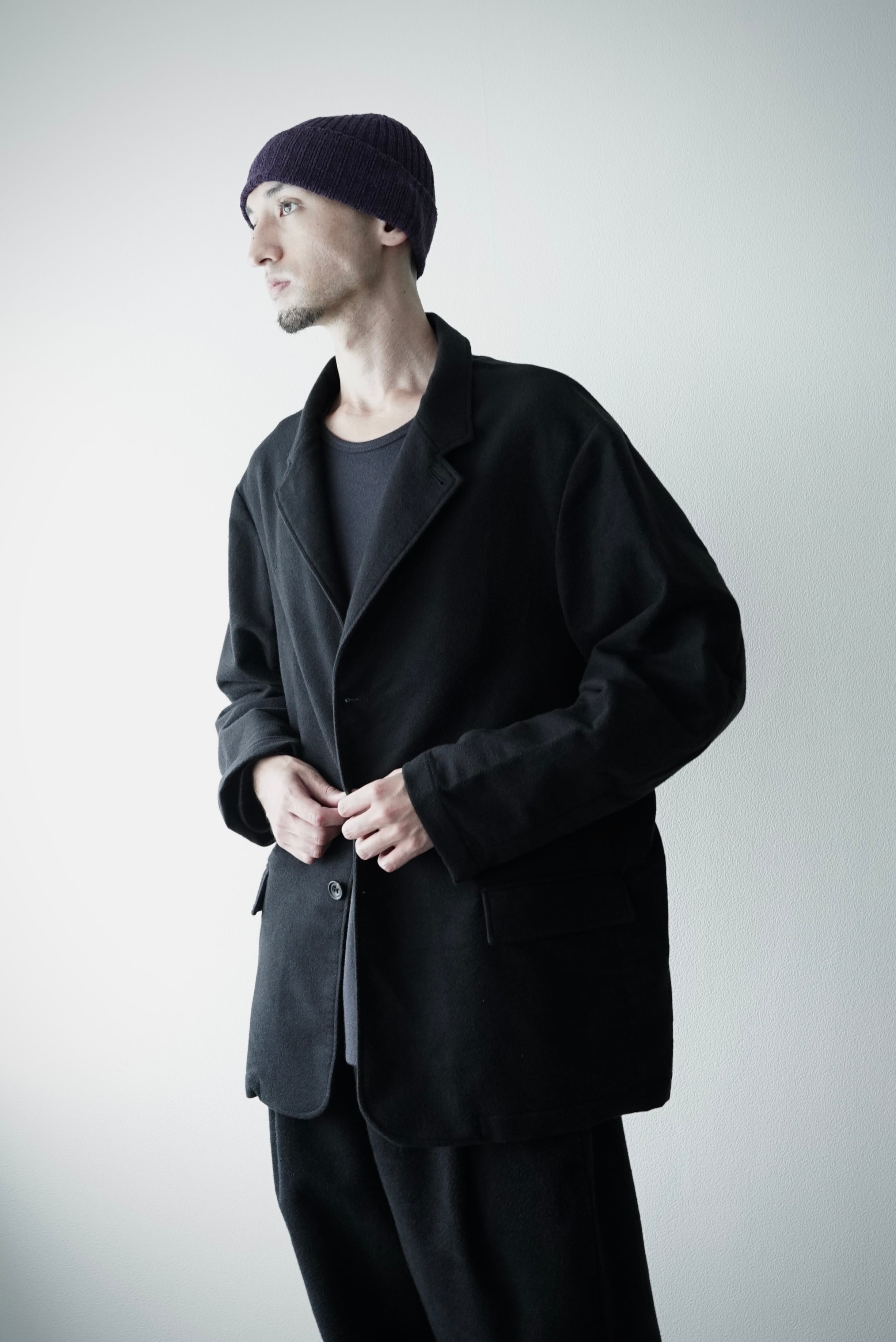 Cotton/Silk Mole Skin / Classic Jacket (Napped_BLACK) | C O L I N A