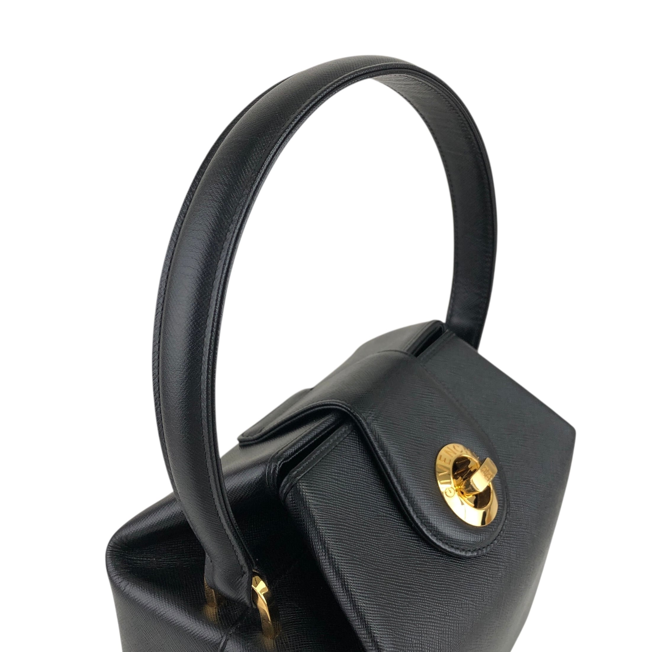 GIVENCHY ジバンシィ ハンドバッグ ブラック ターンロック レザー