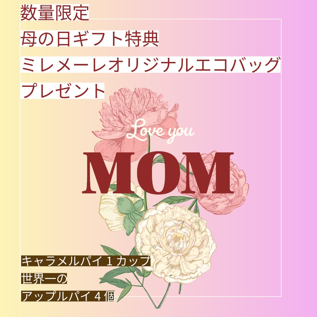 ★母の日ギフト★おためしセット➁キャラメルパイ(1カップ)と世界一のアップルパイ(4個)