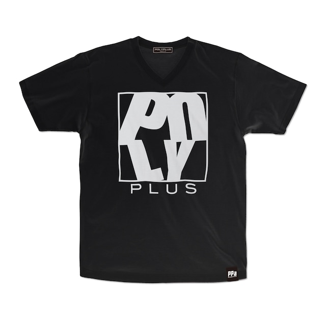 【予約注文】POLYPLUS LOGO VネックT-shirt  / BLACK