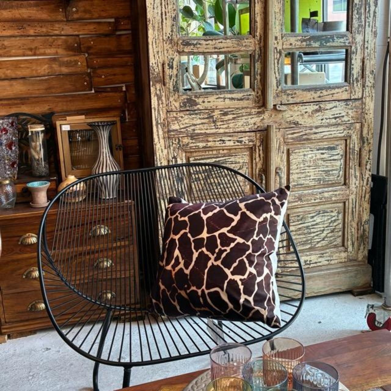 TOPANGA Homefurnishing Smooth touch animal cushion cover Giraffe　45×45cm　スムースタッチアニマルクッションカバー　ジラフ　キリン　モダン　リゾート