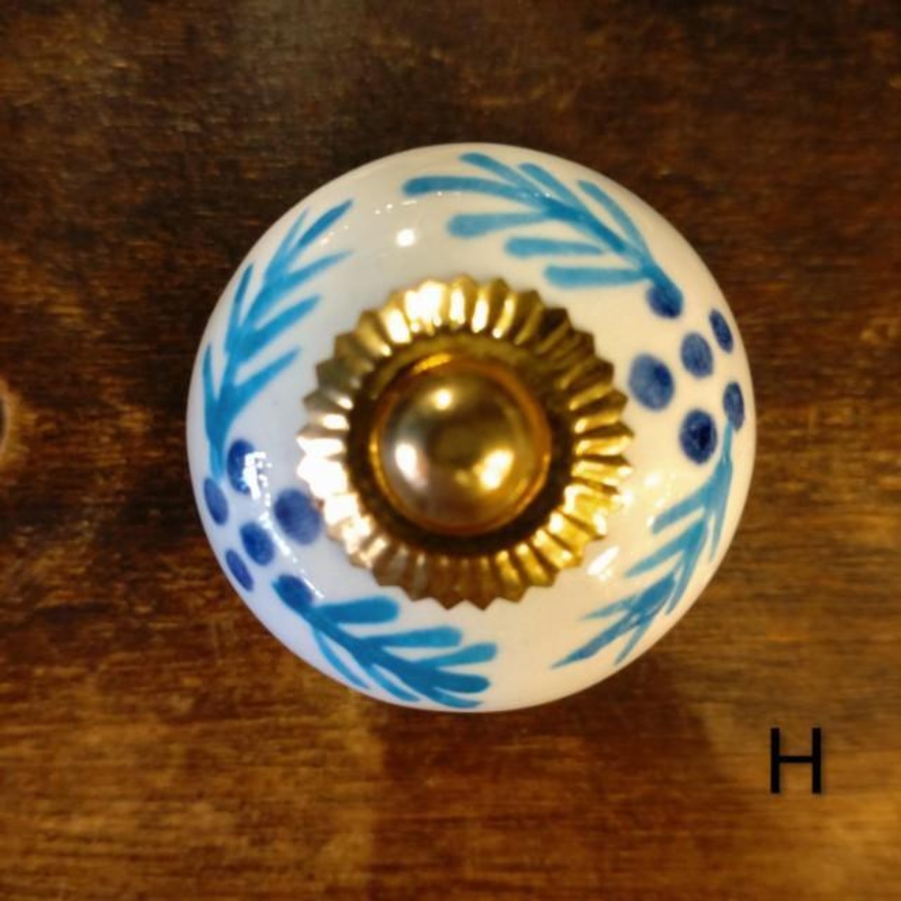India Blue Pottery Knob Drawer Pull Handle 8Type in Total Pottery