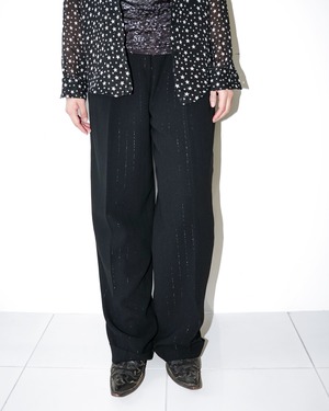Vintage lamé striped wide straight slacks "made in Canada"