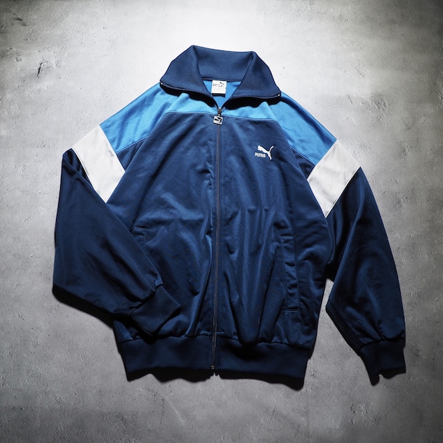 1980s ” PUMA ” Cold tone panel switching vintage track  jacket