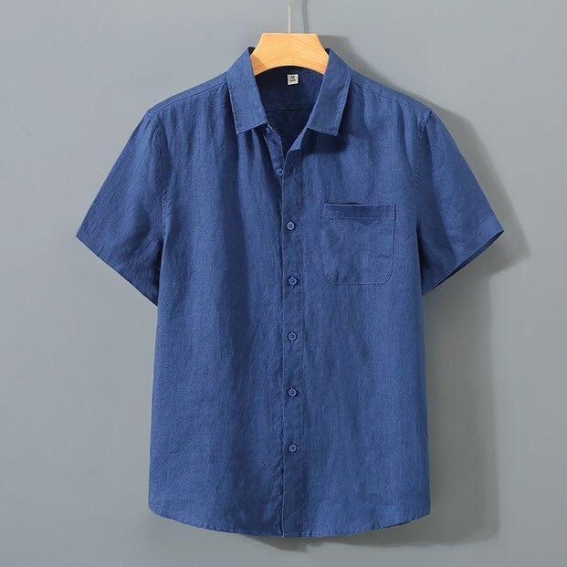 60s GLENN BERRY Stencil Chambray S/S Shirt S / US NAVY タイプ