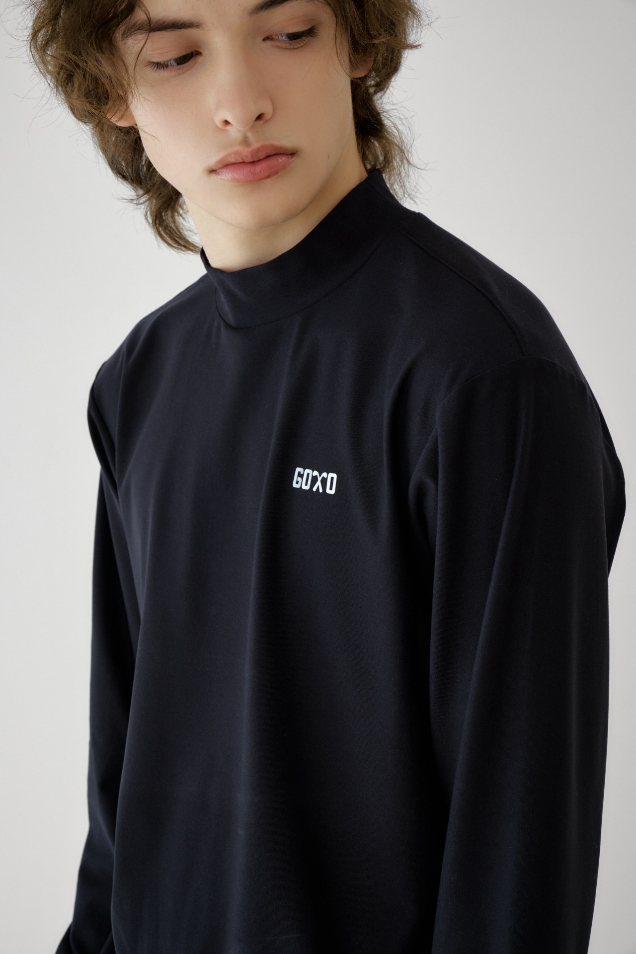 GOXO ゴーエックスオー メンズモックネックロングスリーブ ブラック