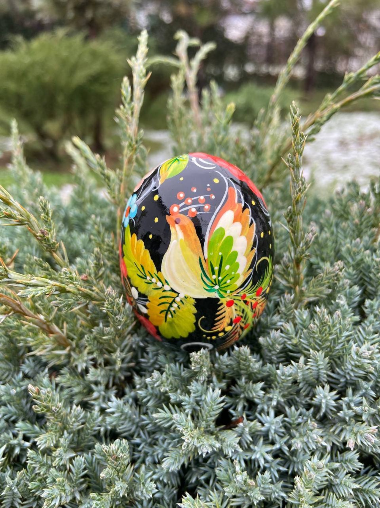 ペトリキウカ塗りのイースター・エッグ 7cm　ホメンコ作 - 2