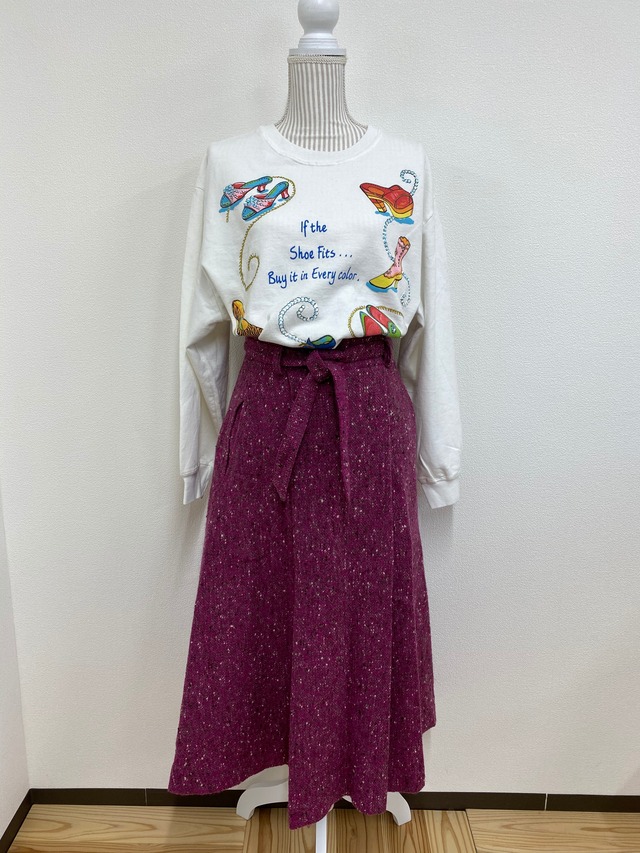 【synonyme】nep tweed flare skirt