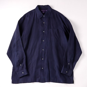 【定価10万】Ralph Lauren Purple Label special linen shirt made in Italy mint condition / ラルフローレン パープルレーベル スペシャル リネン シャツ ネイビー イタリア製 サイズXL 長袖 ほぼ未使用品