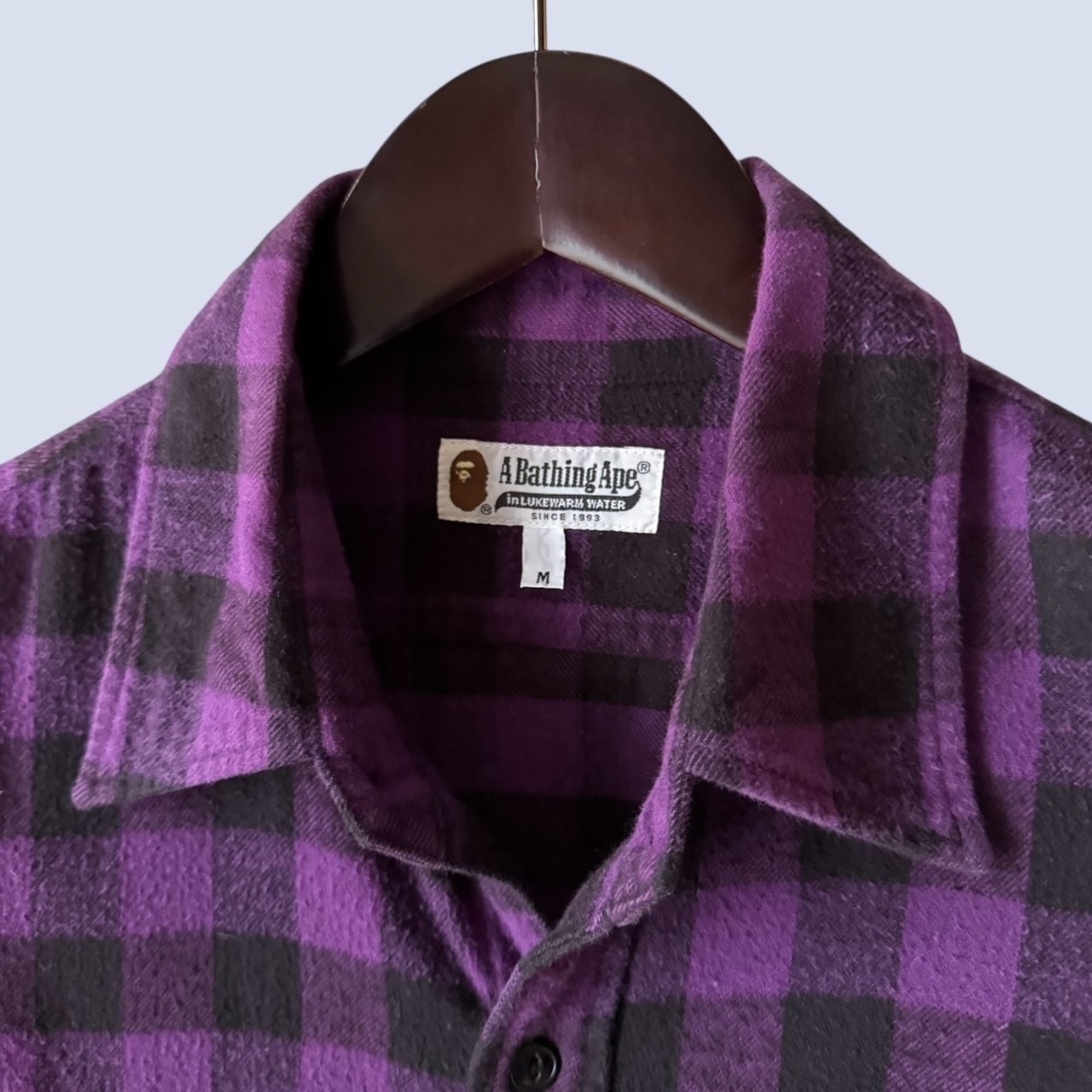 A BATHING APE COTTON FLANNEL CHECK SHIRT