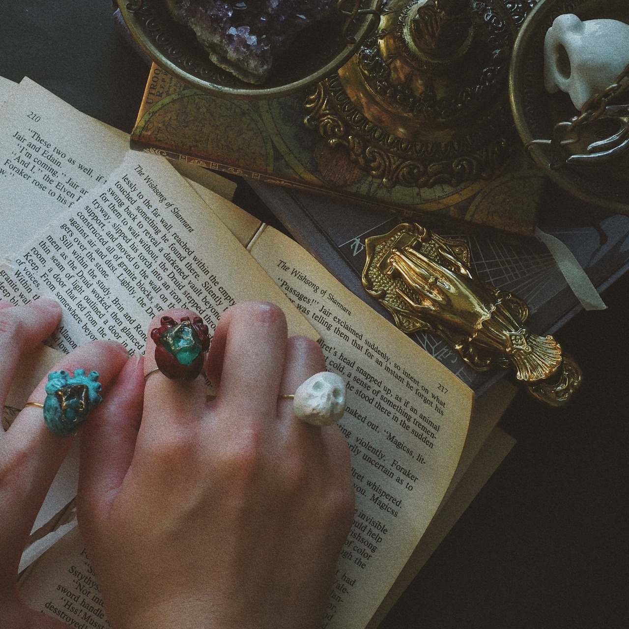 Mermaid's tear and heart  ring