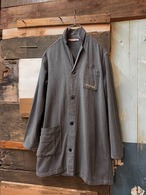 40-50's French black chambray coat