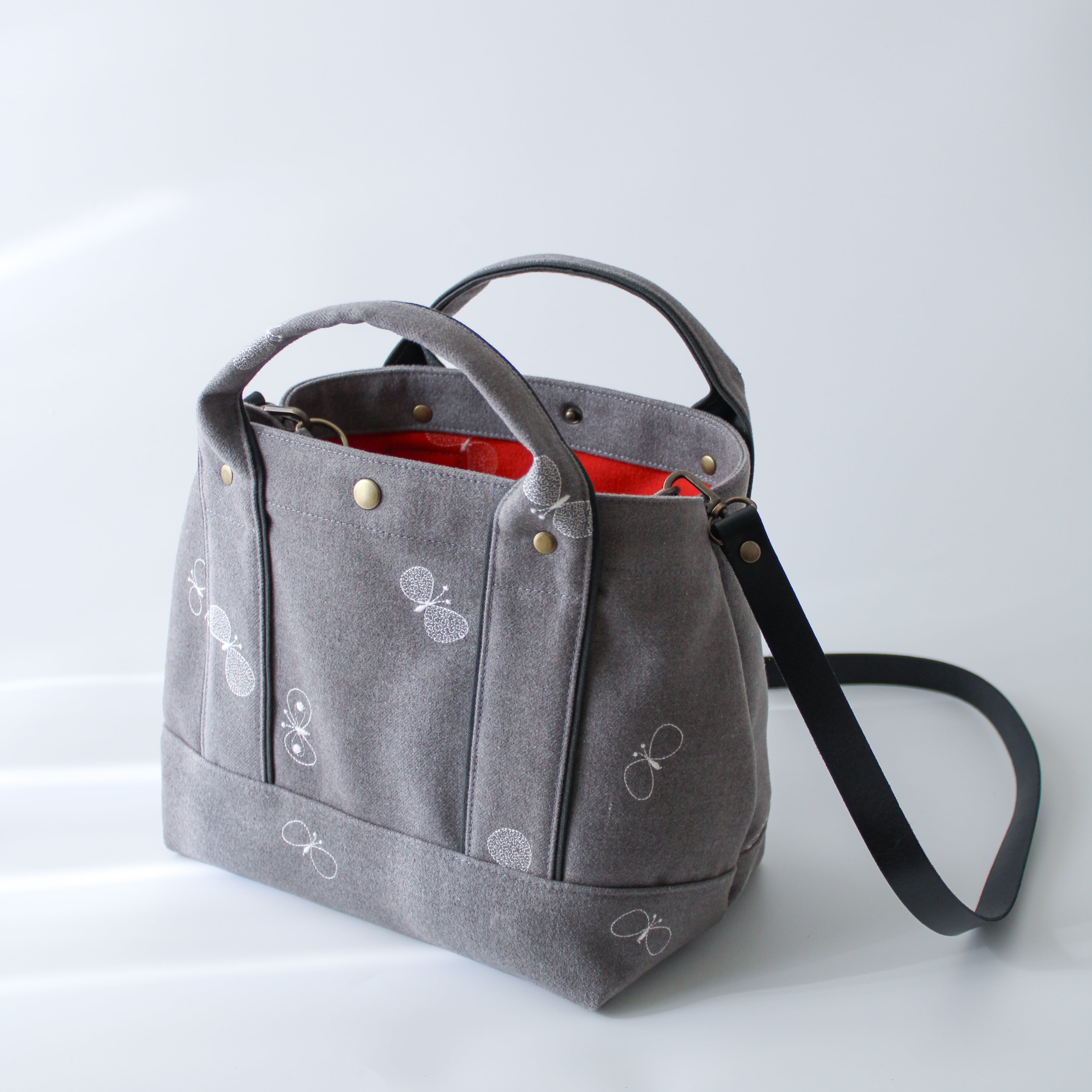 プランプトート グレー ミナペルホネン生地使用