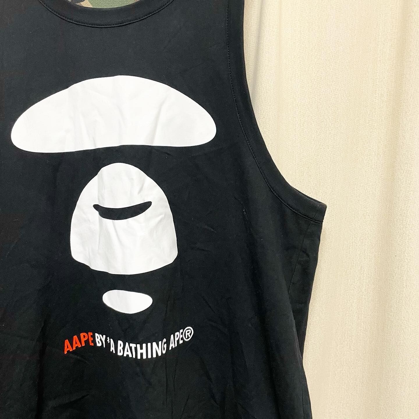 A BATHING APE バスケットボール タンクトップ BAPEロゴ黒 A BATHING APE バスケットボール タンクトップ BAPEロゴ黒 A BATHING